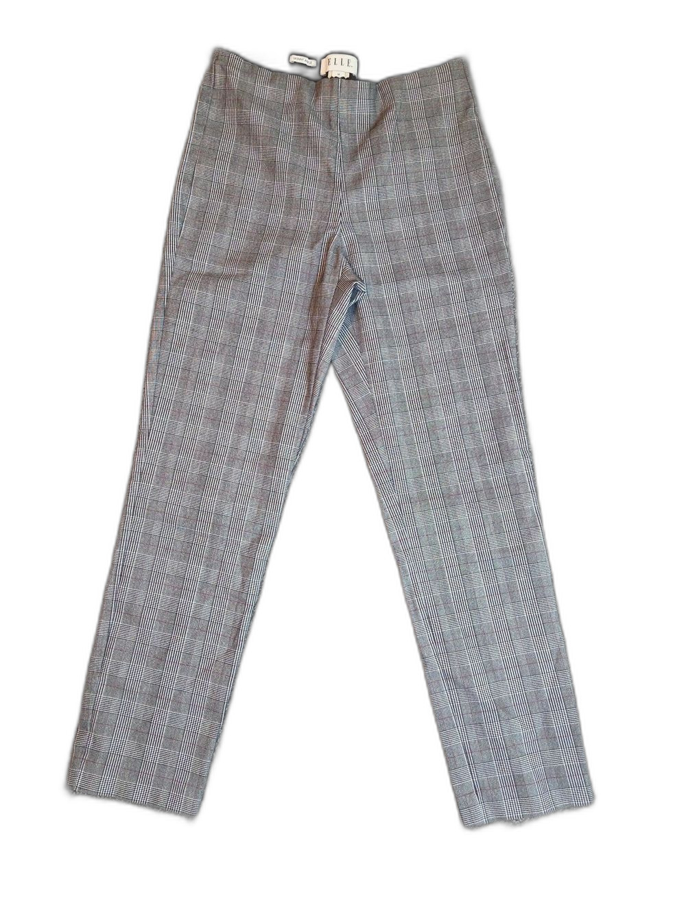 Elle Men’s Black and Gray Plaid Cropped Dress Pants